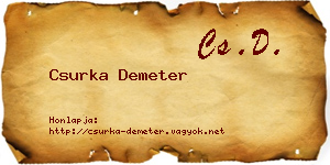 Csurka Demeter névjegykártya